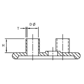 The GHSG tri-core rain shed: one moulded skirt with three core openings, sized to pass over all three cores of a 3-core termination